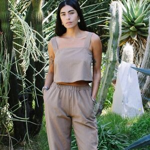 Rachel Pally Linen Milo Top - Medium - Hazelnut